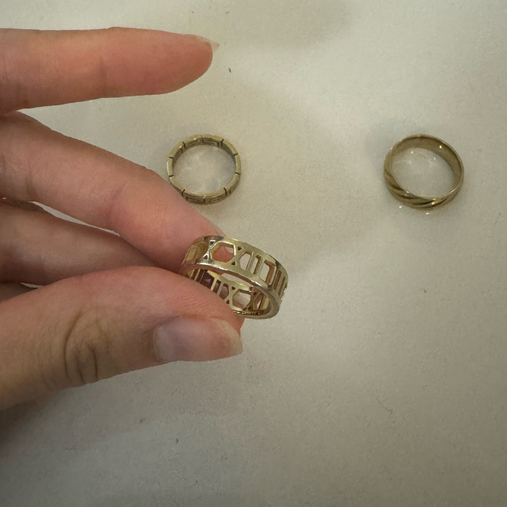 Stainless steel yellow gold ring size 5